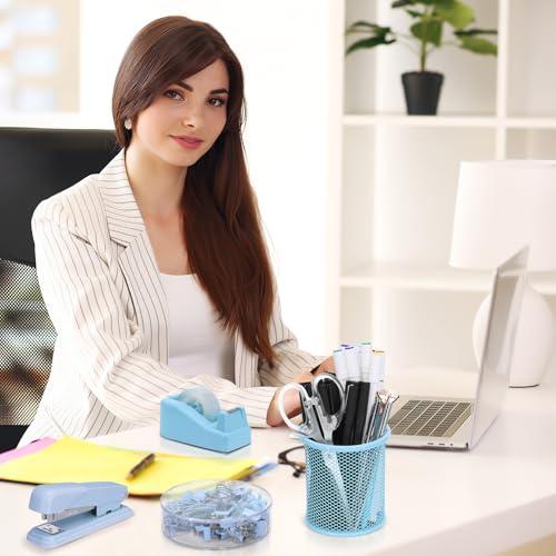 17 IN 1 Office Desk Organizer Set for Back to School Supplies Accessories - color: Blue