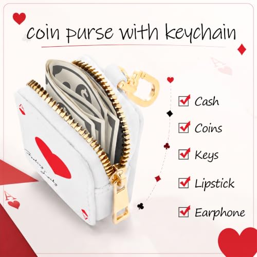 Kenning Poker Accessories for Women Playing Card Keychain Pouch