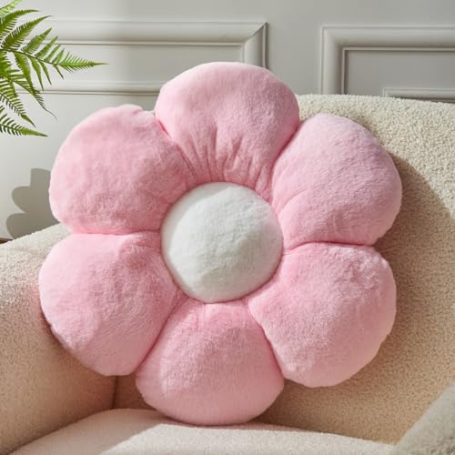 Flower Pillow,19.6In Daisy Pillow Pink Throw Pillows - color: Pink, size: 19.6IN