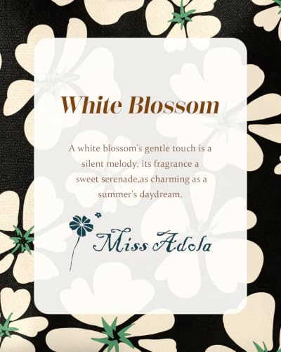 Miss Adola Aesthetic Buckle Tote Bag for Women - color: Green White Flowers