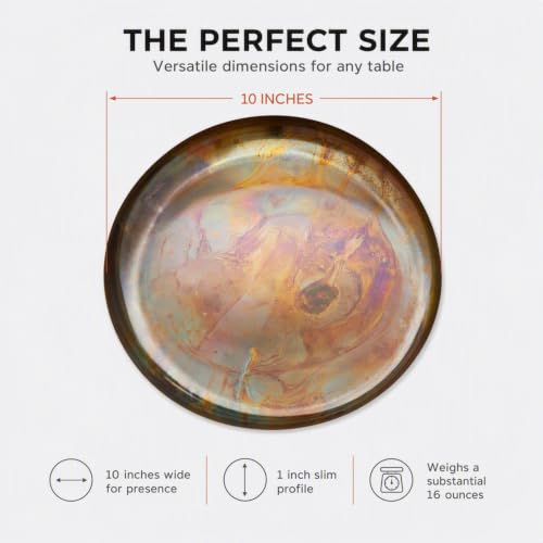 Burnt Copper Plate Platter Centerpiece by Godinger - Round