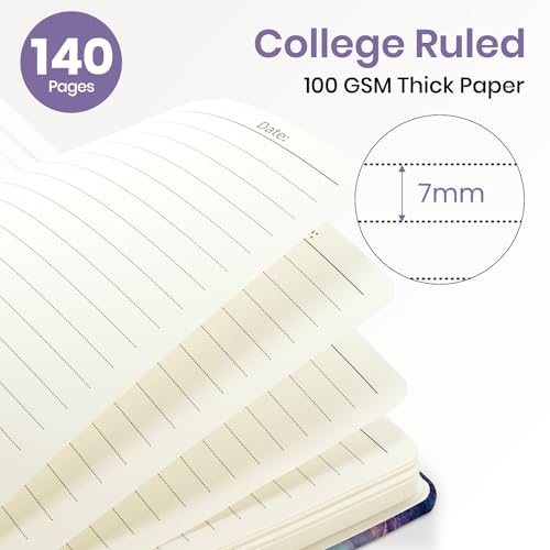 ZOTIA Lined Spiral Journal Notebook for Women, A5 College Ruled Journals for Writing, Hardcover Notebooks for Work, Note Taking and Office School Supplies, 140 Pages - Amethyst Flow - color: Y-Amethyst Flow