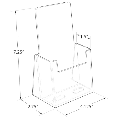 Azar Displays 252012-2PK Acrylic Trifold Brochure Holder Plastic Counter top Organizer 2-Pack, Clear - size: 2-Pack, style: No Business Card Pocket