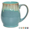 Bosmarlin Extra Large Ceramic Coffee Mug, 24 Oz, Dishwasher and Microwave Safe, Big Oversized Tea Cup, Reactive Glaze (Peacock Blue) - color: Peacock Blue