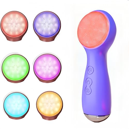 Electric Silicone Facial Brush for Deep Cleansing & Massage (Purple) - color: Purple