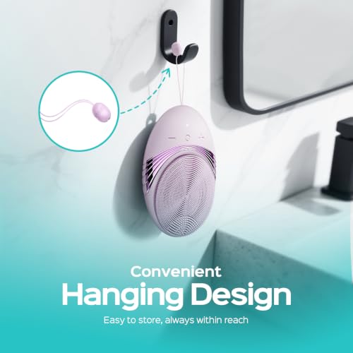 COSLUS FBS01 Facial Cleansing Brush Face Scrubber, Compact for Travel - color: Light Purple