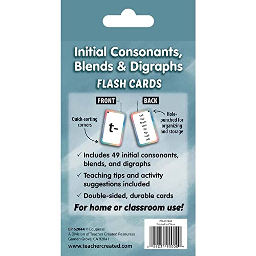 Teacher Created Resources Initial Consonants, Blends & Digraphs Flash Cards (EP62044)