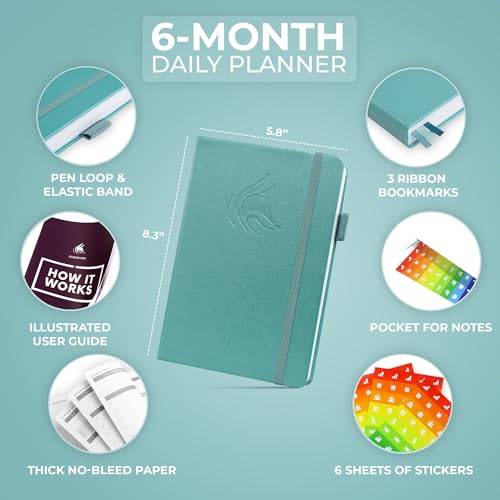 Clever Fox Daily Planner, Undated Professional & College Day, Aquamarine - color: Aquamarine (Undated)