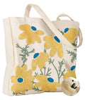 Miss Adola Embroidery Canvas Tote Bag with Pocket & Buckle - color: Daisy