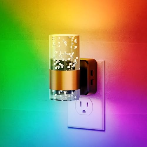 JandCase Night Lights Plug into Wall, Color Changing Night Light for Kids - color: Gold-RGB, size: 1 Pack