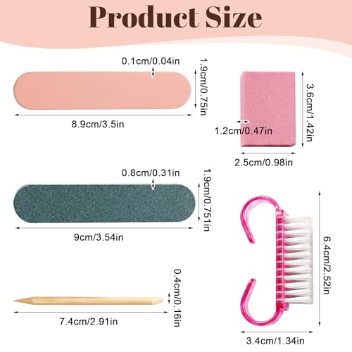 Ymapinc 5 Sets Disposable Manicure Prep Kit, Portable Travel Nail - Pink