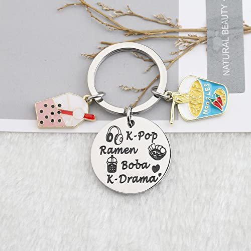 WSNANG K-Drama Lover Gift Korean Music Fashion for Fans K-Drama & Korean Music Merchandise Ramen Milk Tea K-Drama Keychain