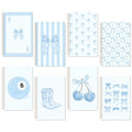 CNhoqc Blue Spiral Journal Notebook, 8 Pcs A5 Watercolor Coquette Bow - color: 8-Pcs Blue Bow