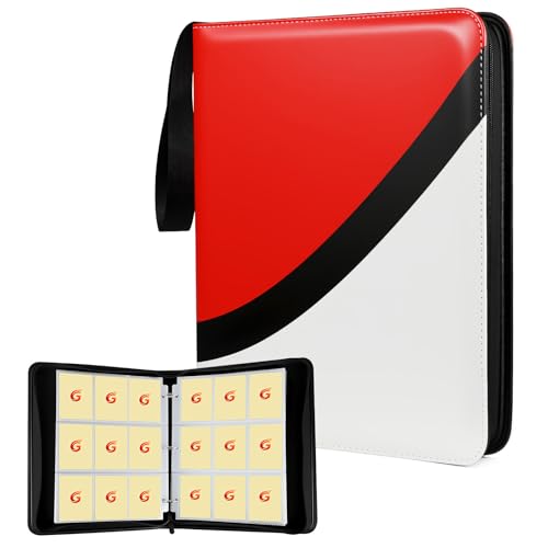 Premium Trading Card Binder, 9 Pocket Trading Card Binder for Pokemon TCG - color: Red, size: Extra Large