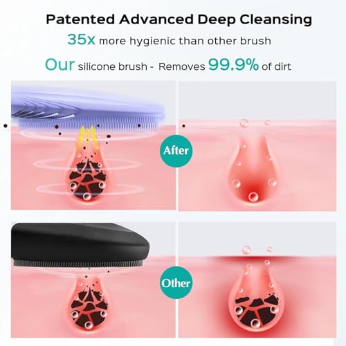 COSLUS FBS01 Facial Cleansing Brush Face Scrubber, Compact for Travel - color: Purple