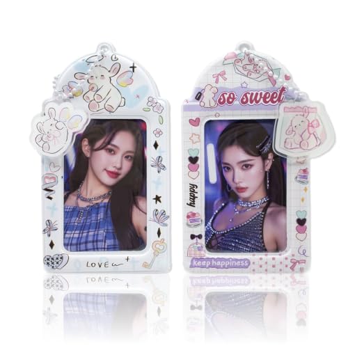 2 Pack K-pop Photocard Holder Keychain, Photo Card Holder with Cute Lamb - style: Lamb