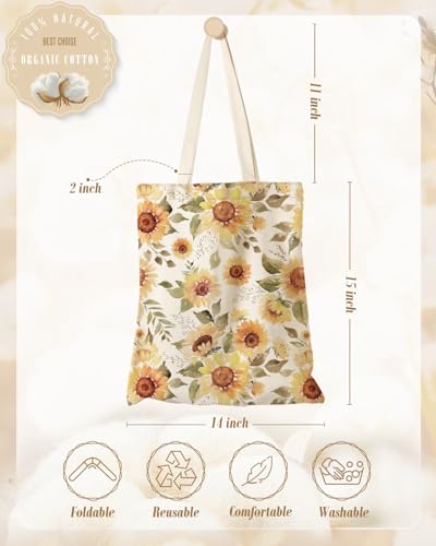 Miss Adola Canvas Tote Bag for Women with Inner Pocket - color: Sunflower
