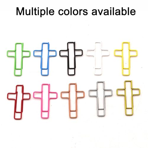 20 PCS Cross Paper Clips, Bookmark, Paper Clips for Bibles Study Supplies, Bible Study Kit Cute Binder Clip, Christian Gifts (Pink) - color: Pink