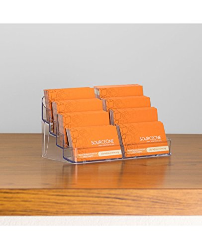 SOURCE ONE 8 Pocket Desktop Clear Acrylic Business Card Holder - size: 1 Pack