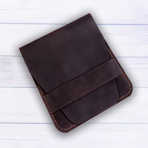 Leather Manicure Set Case Grooming Kit Organizer (Dark Brown) - color: Dark Brown