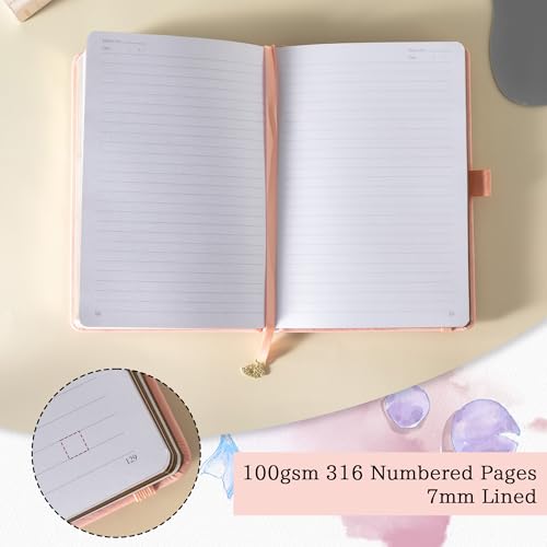 TIEFOSSI A5 Lined Journal Notebook 316 Pages for Women & Men - color: Pink, size: A5-Lined
