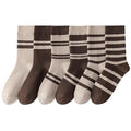 MAGIARTE Womens Mini Crew Cotton Socks,6 Pairs - color: Color#03-stripe