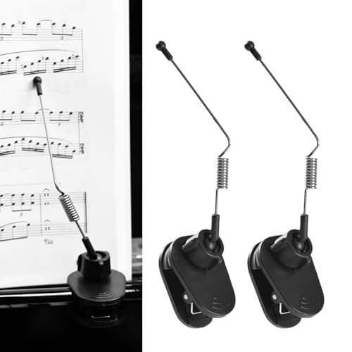 Piano Music Book Clip, Sheet Music Page Holder for Music Stand, Black - color: Black