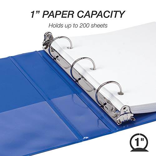 Samsill Economy 1 Inch Mini 3 Ring Binder, Round Ring Binder, Holds 5.5 x 8.5 Inch Documents, Customizable Cover, 1" View, 6-Pack, Assorted Fashion - color: Assorted, size: 1" View, style: 6-Pack
