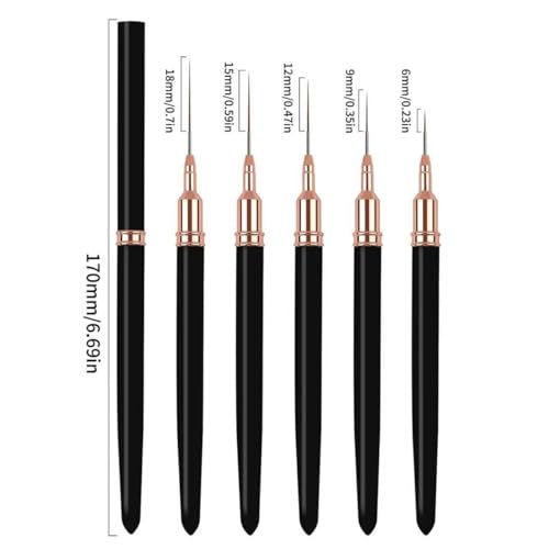 10Pcs Pink & Black Ultra-Fine Nail Liner Brush Set - Professional Nail Art Detail Brush for French Tip, Intricate Patterns, Fine Line Painting & Gel Polish Manicure, Salon & DIY Manicure Tool Kit - color: Liner Brush