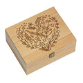 EXISTING Memory Box for Keepsakes, Heart Wooden Box with Hinge Lid - color: Beige