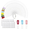 BQAN Nail Swatch Sticks 50Pcs Clear with Ring & 2Pcs Number Stickers - color: Clear-50Pcs