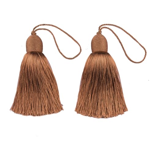 2Pcs Key Tassel with Loop DIY Handmade Craft Accessories - color: Coffee