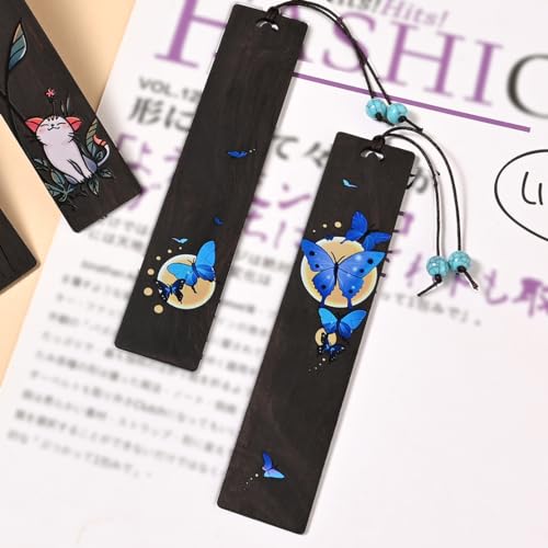 ZQZYMXQ 2Pcs Butterfly Bookmark Aesthetic, Book Marks for Reading Women, Butterfly Gifts for Women (Blue Butterfly) - style: Blue Butterfly