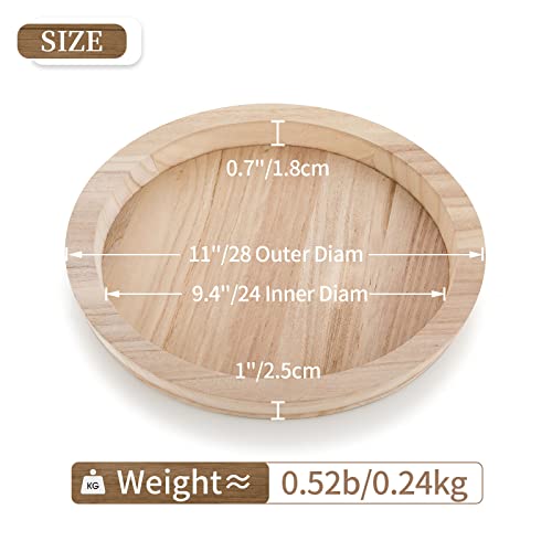 Hanobe Unfinished Round Wooden Craft Trays for DIY Decorative Plate - color: Natural Wood
