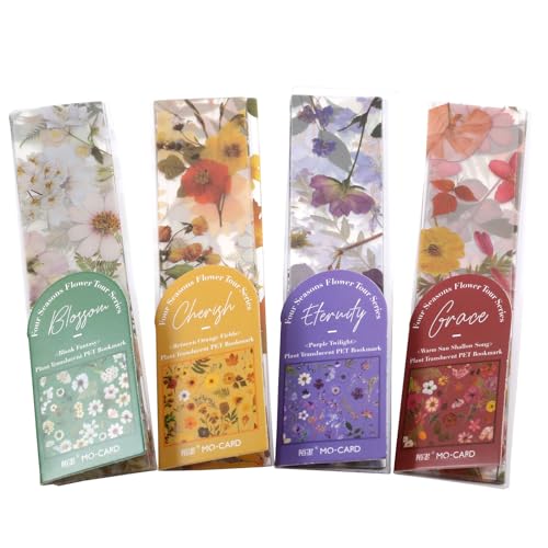 4 Pack 20 Sheets Flower Bookmark, Very Suitable for Women Bookmarks, Bookmarks Gifts