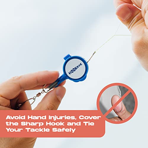 HOOK-EZE Fishing Knot Tying Tool | Protect from Fish Hooks | Tie Fishing Knots Easily | Cool Gadgets for Fishermen | Ice Fly Fishing | Fishing Accessories for Beginner Anglers | Nail Knot Tool - color: Blue, style: Nail Knot
