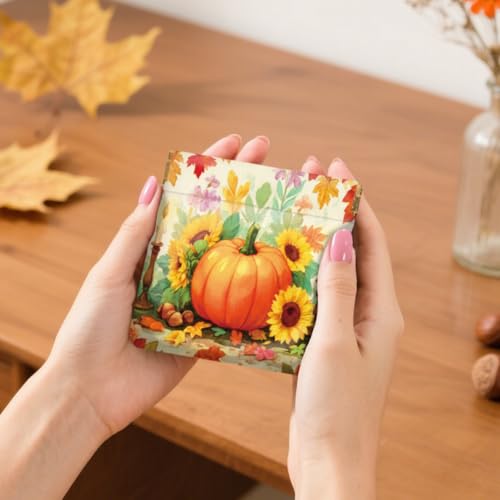 Peacoblue Autumn Elements Coin Purse,PU Leather Squeeze Pouch 4PCS - style: Autumn Elements