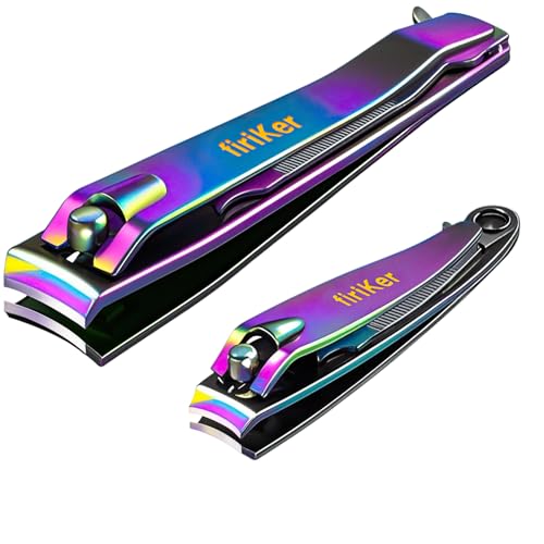 firiKer Nail Clippers with Nail File,Fingernail Clipper,Toe Nail Clippers - color: Rainbow