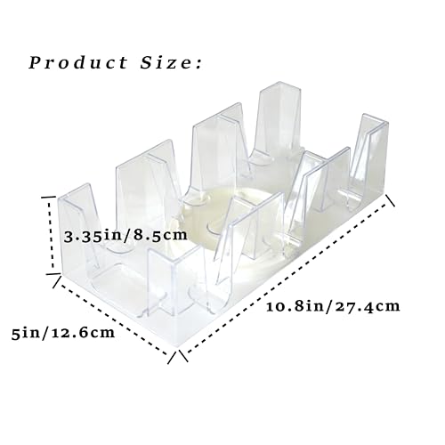 DNB Revolving Playing Card Tray - 9 Deck Plastic Rotating Canasta Card Holder - style: 9 Deck