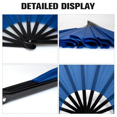 QIRMIZI 10PCS Large Folding Hand Rave Fan - Popping Fan Clacking Fans for Chinese Kung Fu, Tai Chi, Dance, Music Festivals,Carnivals, Weddings, EDM Events, Parties & Decorations,Mixed - color: Mixed