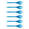 6 pcs Porcelain Egg Spoons Tea Spoon Ceramic Spoons 4.7 inch Coffee Dessert Yogurt Tea Milky Light Blue - style: Light Blue