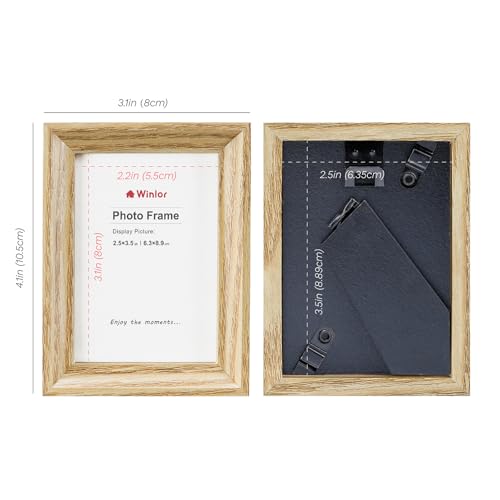 Mini Picture Frames 2.5x3.5 Inch (6-Pack) - Small Photo Frames, for Wall, Table, Home, Office Decoration, Durable Compact Polaroid Frame Set for Family, Natural - color: Natural