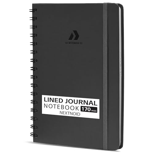 Nextnoid Lined Spiral Notebook Journal For Women & Men - A5(5.8" x 8.3") 170 Pages, Hardcover Notebooks for Work & Note Taking, College Ruled Journals for Writing - Grey - color: a-Grey