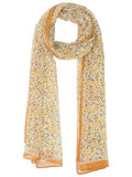 Women's Gypsophila Floral Scarf, Retro Lightweight Silky Sunscreen Head Wrap Neck Scarves for Summer - color: Light Yellow