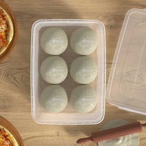 2-Pack Stackable Pizza Dough Proofing Box, Airtight Dough Tray