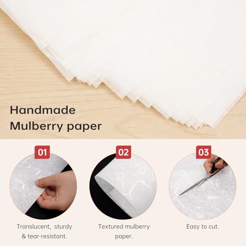 Mulberry Paper 30 Sheets 17.7"x17.7" Handmade Origami Craft - size: 17.7x17.7