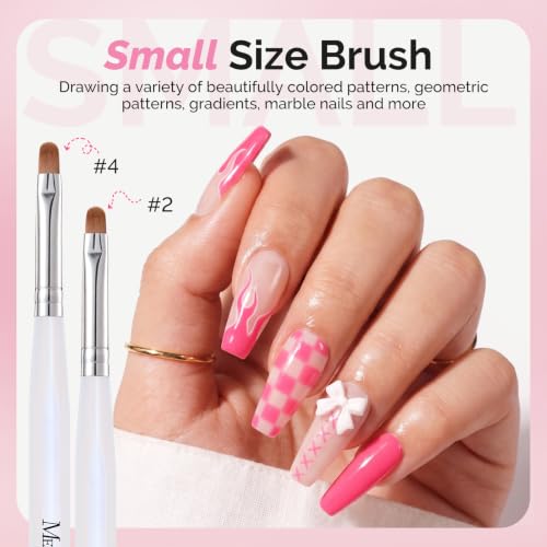 MelodySusie 7Pcs Nail Art Brushes, Sizes 2-14 - size: 7 Sizes