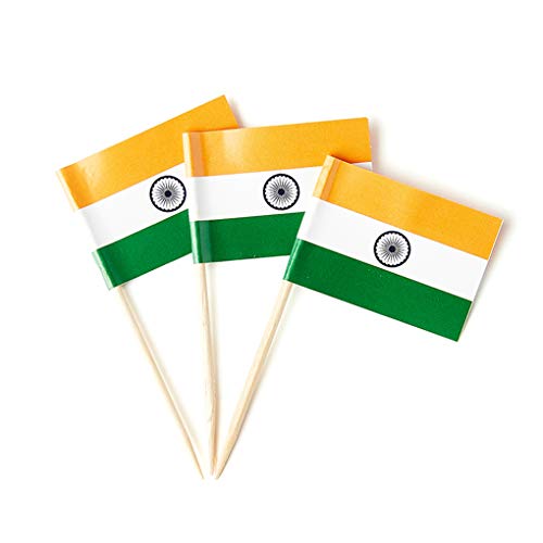 mflagperft India Toothpick Flags 100 Pack, Indian Flag Cocktail Picks - color: India