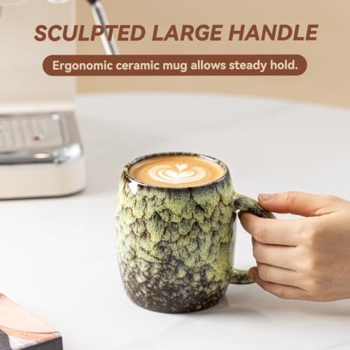 Golden Honey Ceramic Mug, 14oz Reactive Glaze Mug, Cheer Up Gift for Her - color: 14OZ - Golden Honey · WARMTH