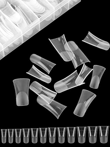 EBANKU Duck Nail Dual Forms for Poly Nail Extension 120PCS Medium Length - color: Duck Shape